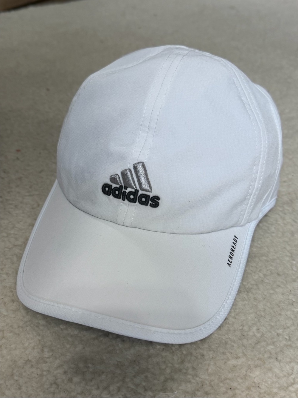 adidas White Hat with Silver Logo - Picture 2 of 6